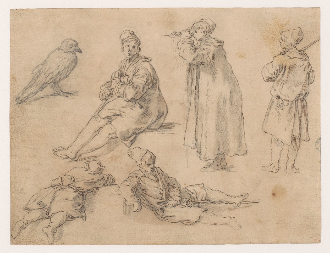 Ein sitzender und zwei stehende Jungen von Abraham Bloemaert