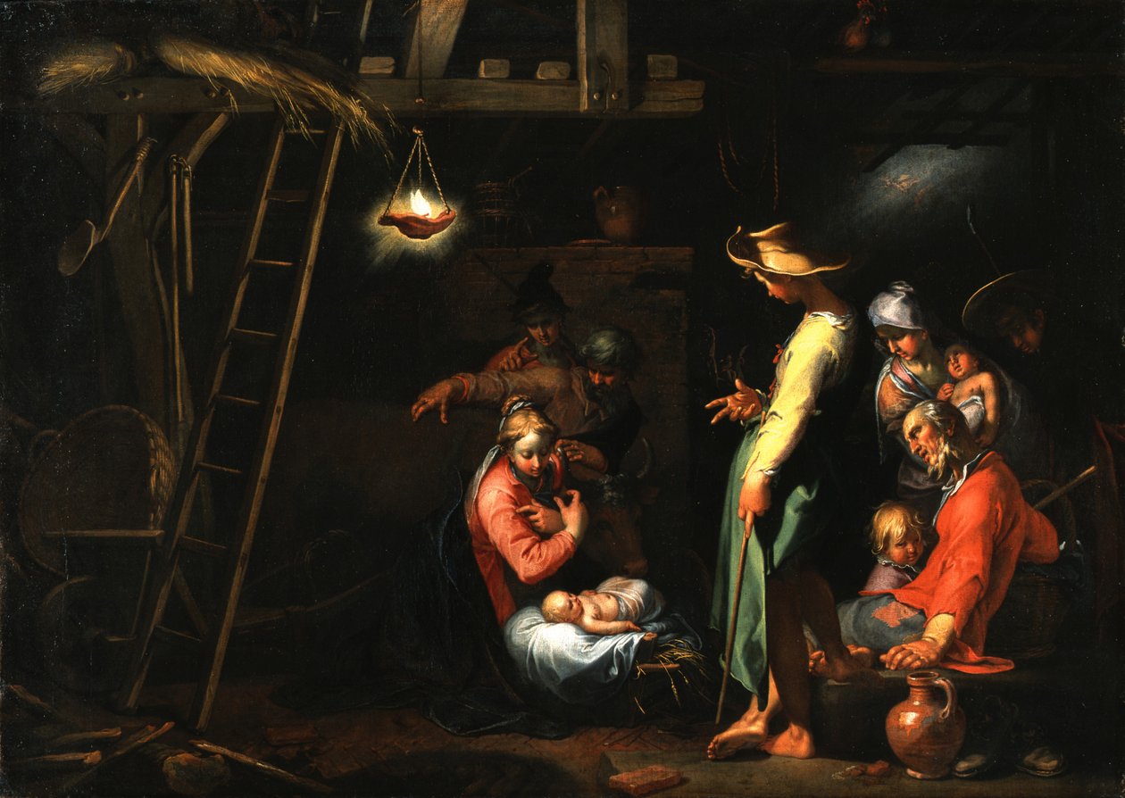 Die Anbetung der Hirten von Abraham Bloemaert