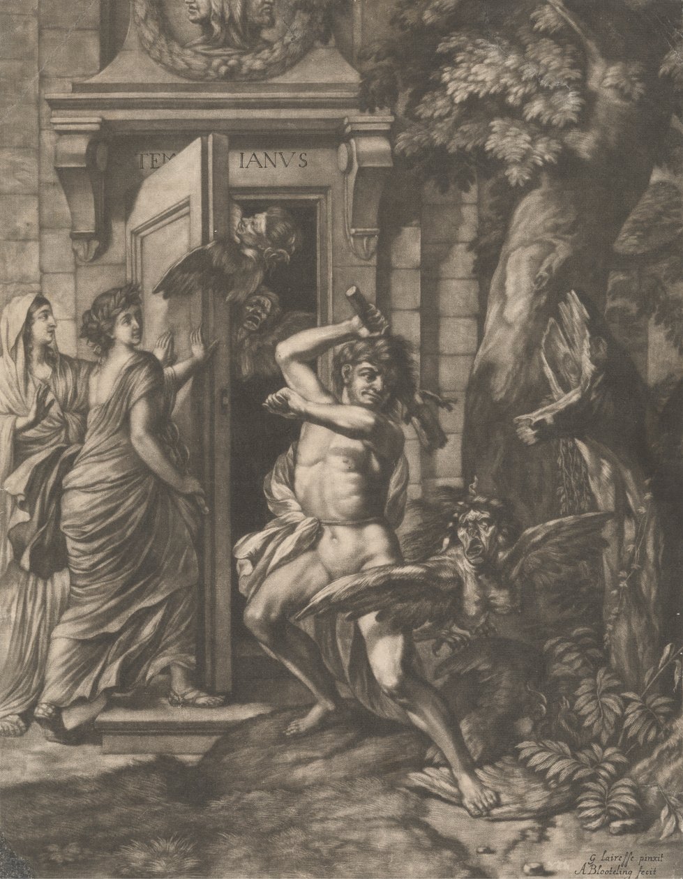 Herkules vor dem Tempel des Janus von Abraham Blooteling
