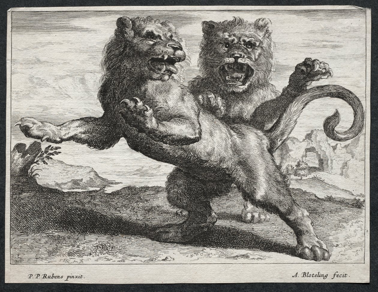 Verschiedene Löwen von Abraham Blooteling