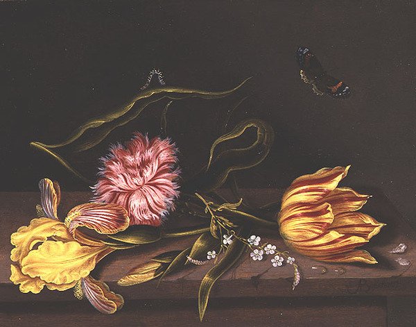 Stillleben mit Blumen auf einem Tisch von Abraham Bosschaert