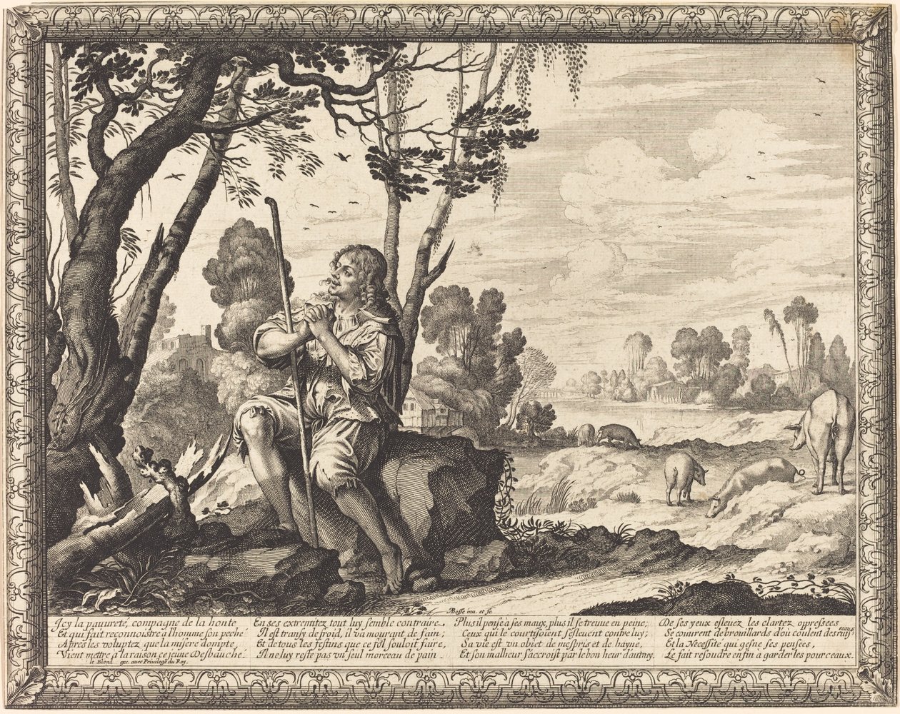 Der verlorene Sohn als Schweinehirt von Abraham Bosse
