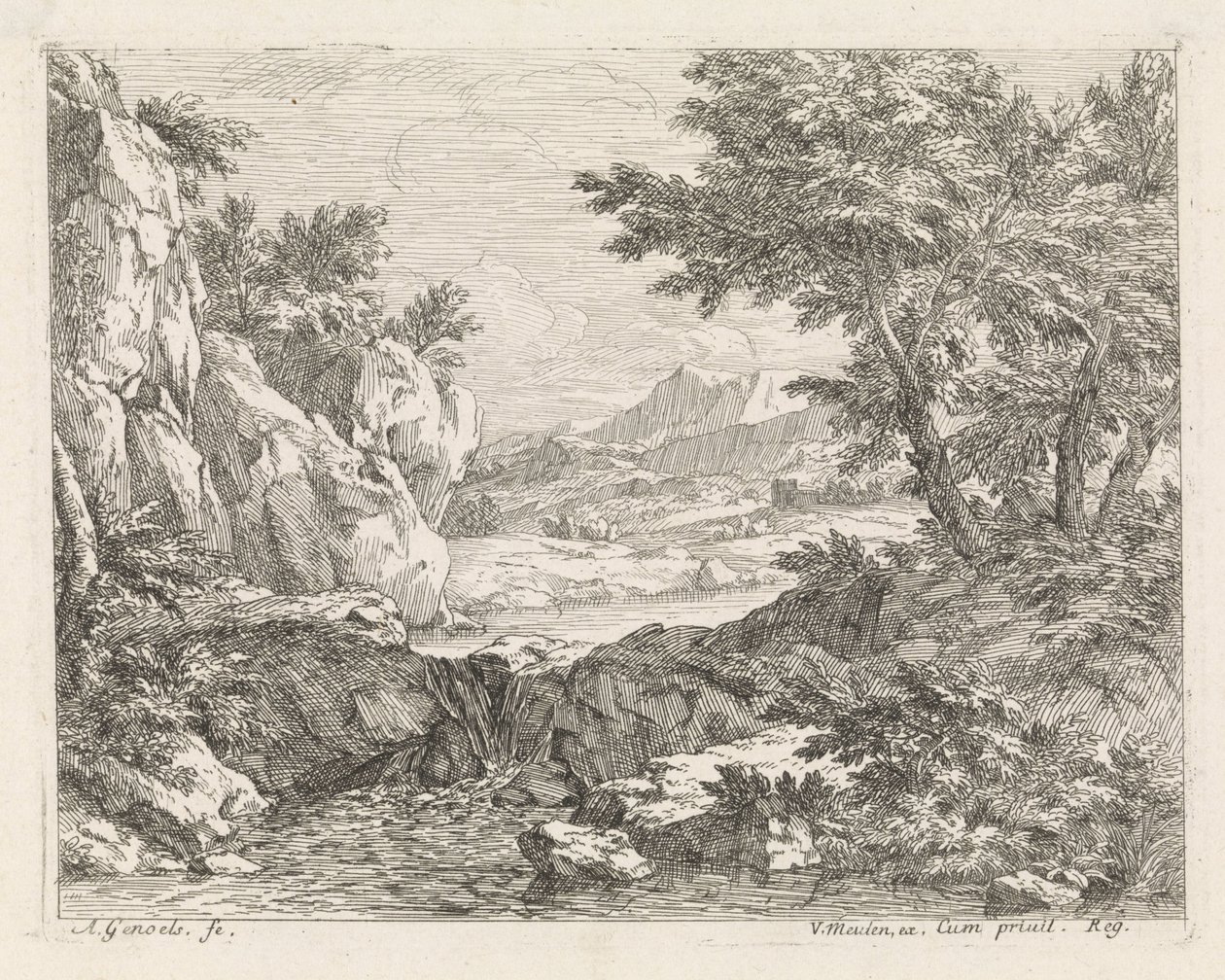 Brachland mit Fluss von Abraham Genoels