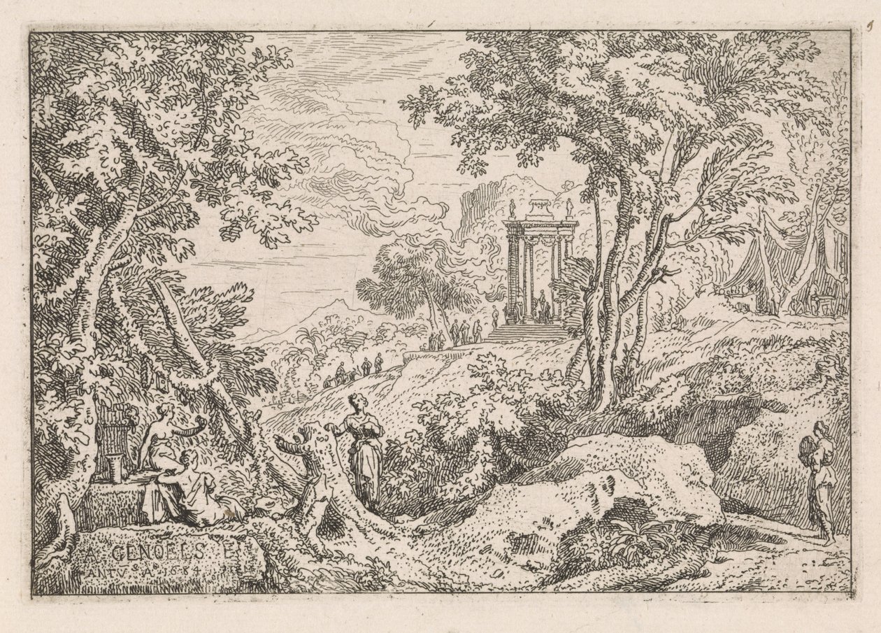 Landschaft mit Tempel von Abraham Genoels