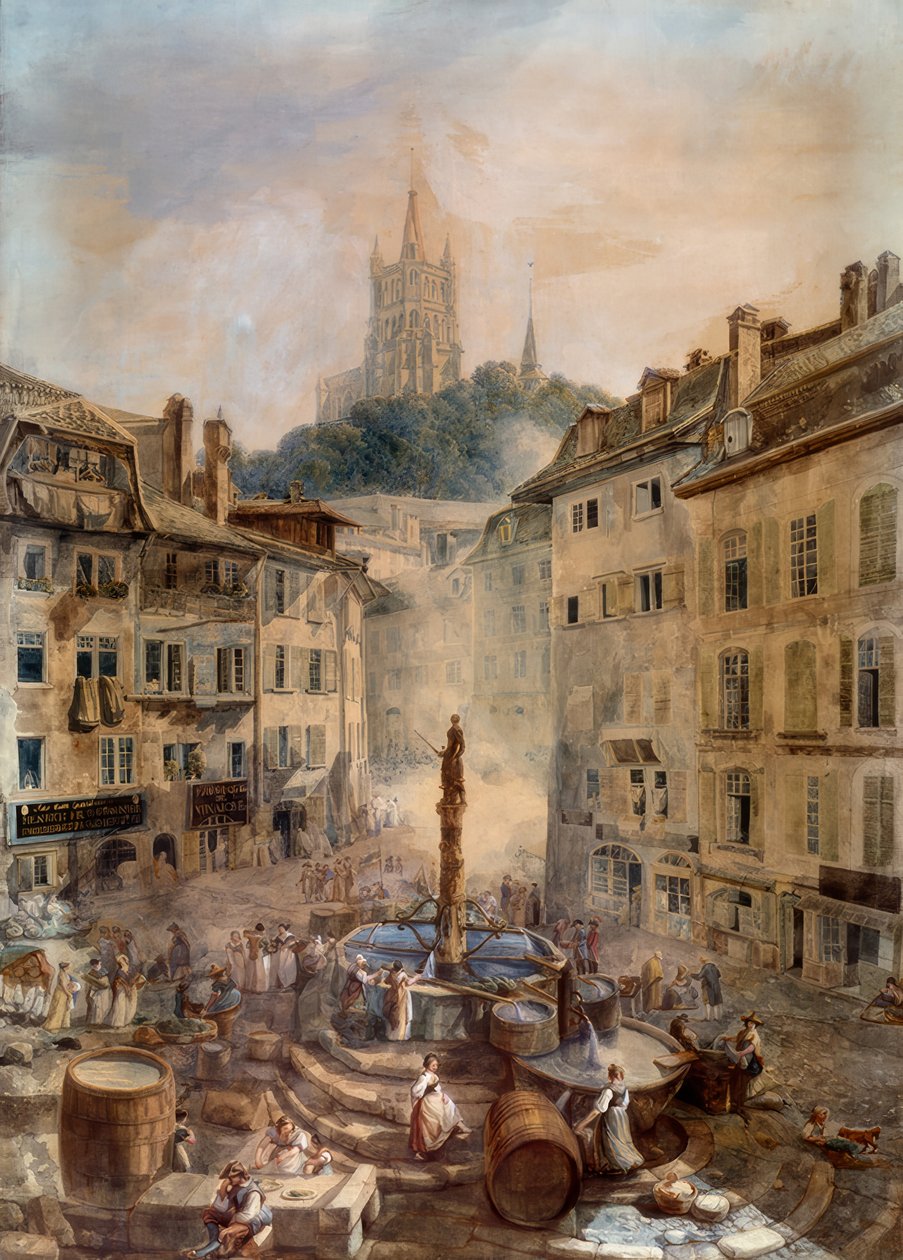 Place de la Palud von Abraham Louis Rodolphe Ducros