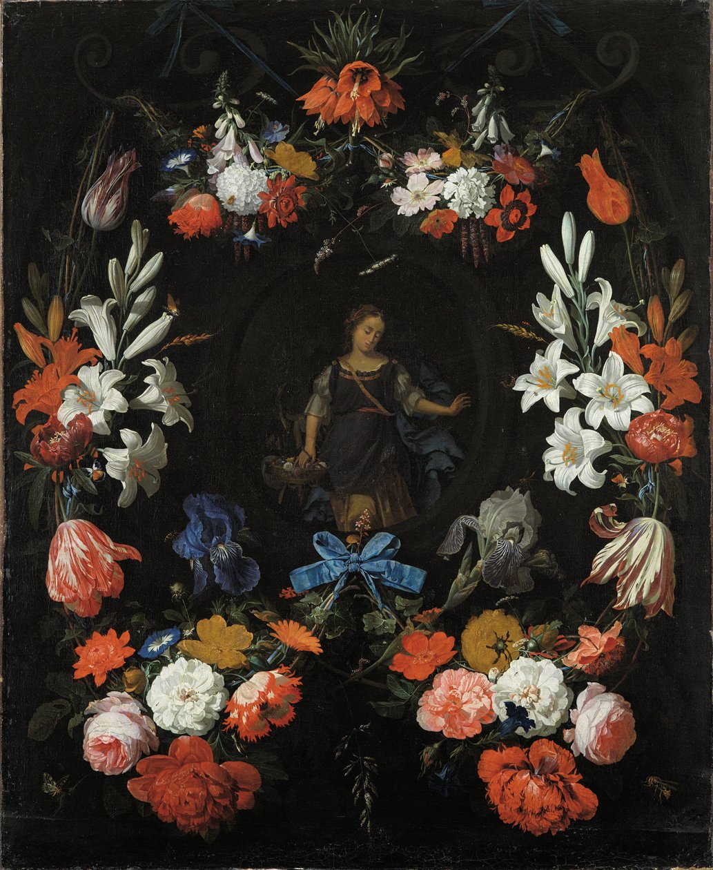Blumengirlande von Abraham Mignon