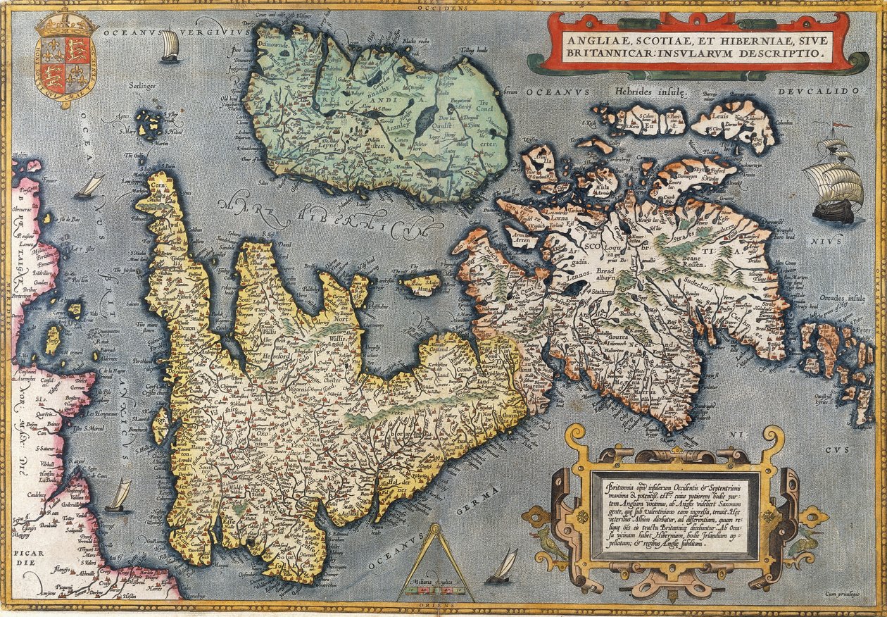 Eine Karte von Großbritannien, 1587 von Abraham Ortelius