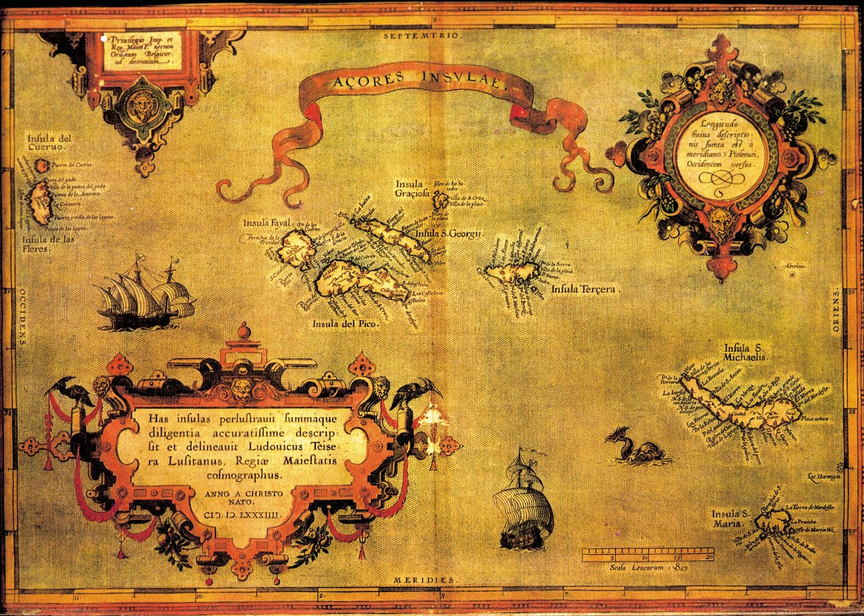 Karte der Azoren von Abraham Ortelius von Abraham Ortelius