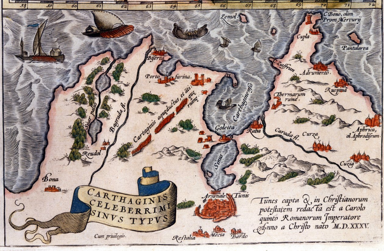 Tunis - Atlas von Abraham Ortelius, Antwerpen von Abraham Ortelius