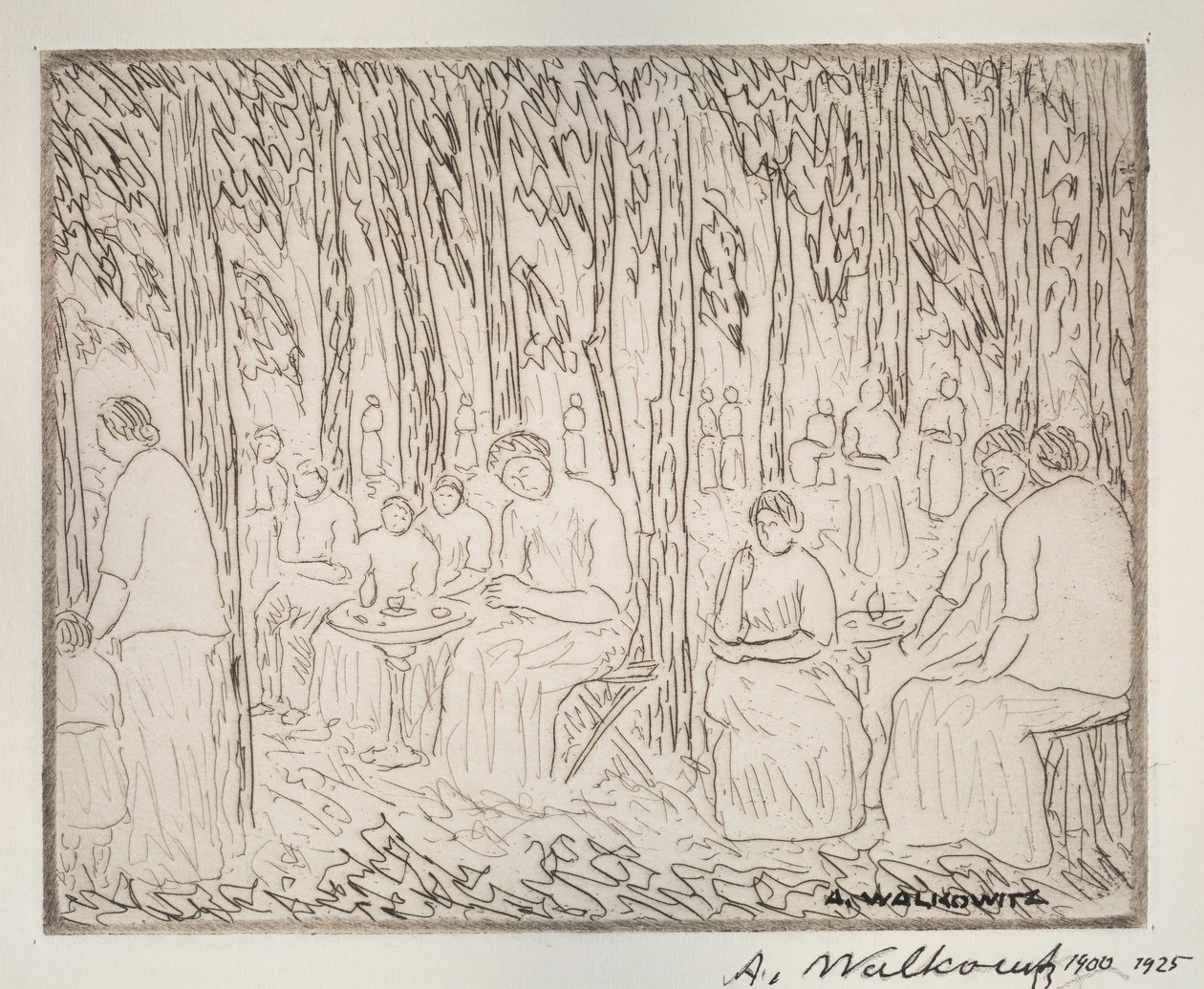 Unter zwei Bäumen, 1900-1925 von Abraham Walkowitz