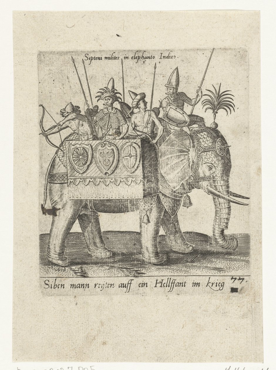 Inder auf einem Kriegselefanten von Abraham de Bruyn (attributed to)