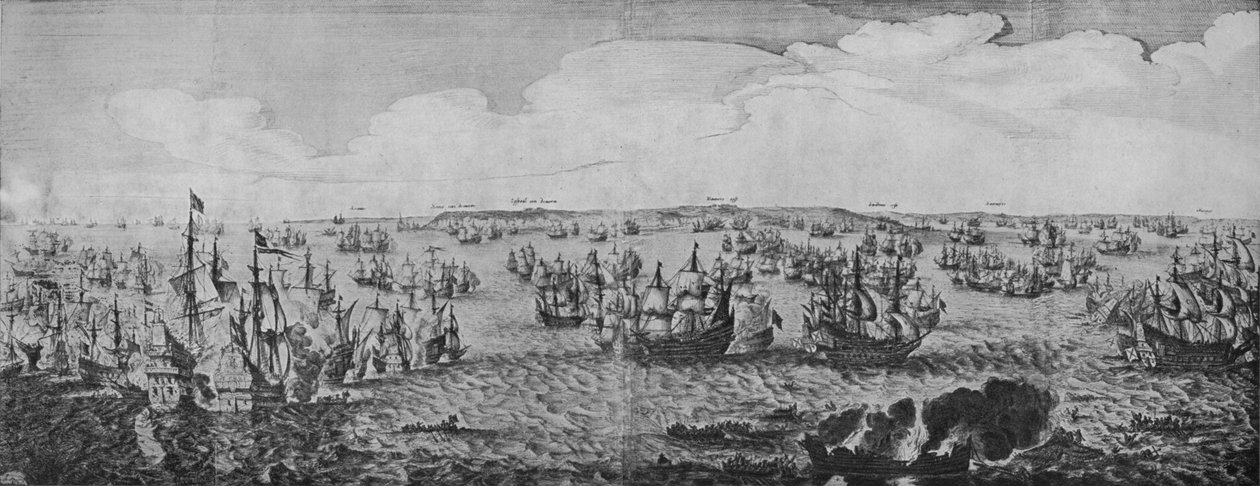 Schlacht in den Downs, ca. 1639 von Abraham de Verwer