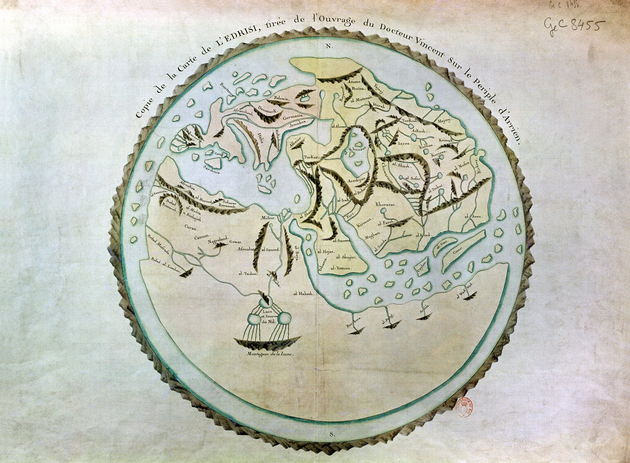 Weltkarte von Abu Muhammad Al Idrisi or Edrisi