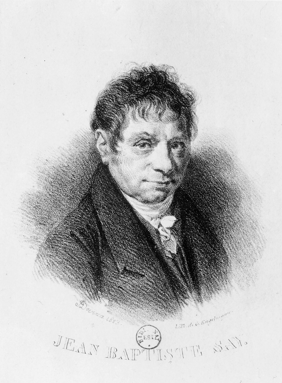 Porträt von Jean Baptiste Say (1767-1832), graviert von Godefroy Engelmann (1788-1839) von Achille Devéria