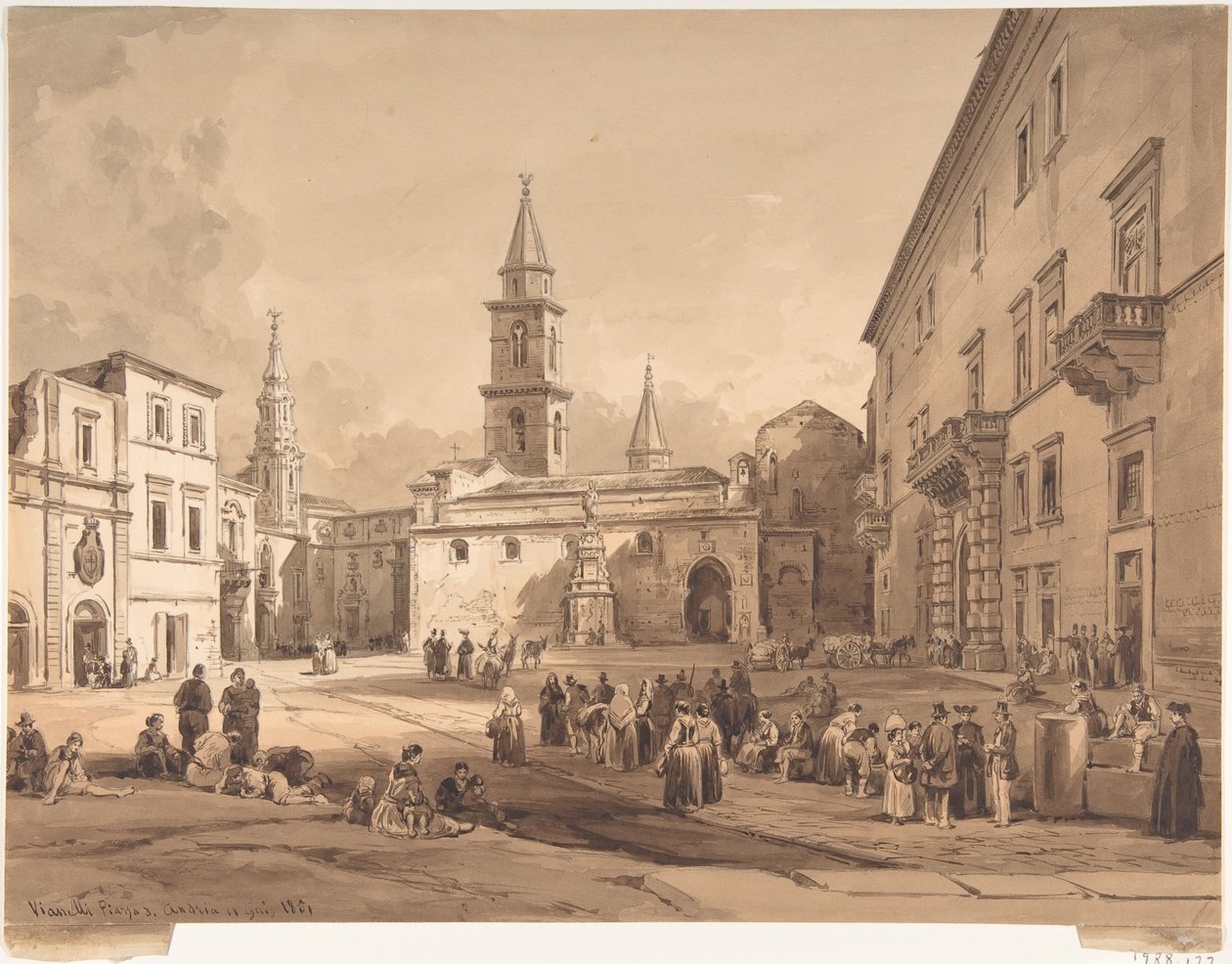 Der Hauptplatz in Andria von Achille Vianelli