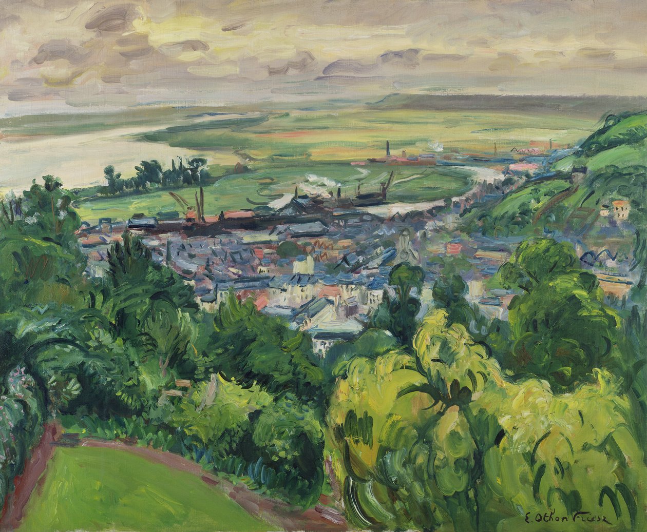 Landschaft in Honfleur von Achille Emile Othon Friesz
