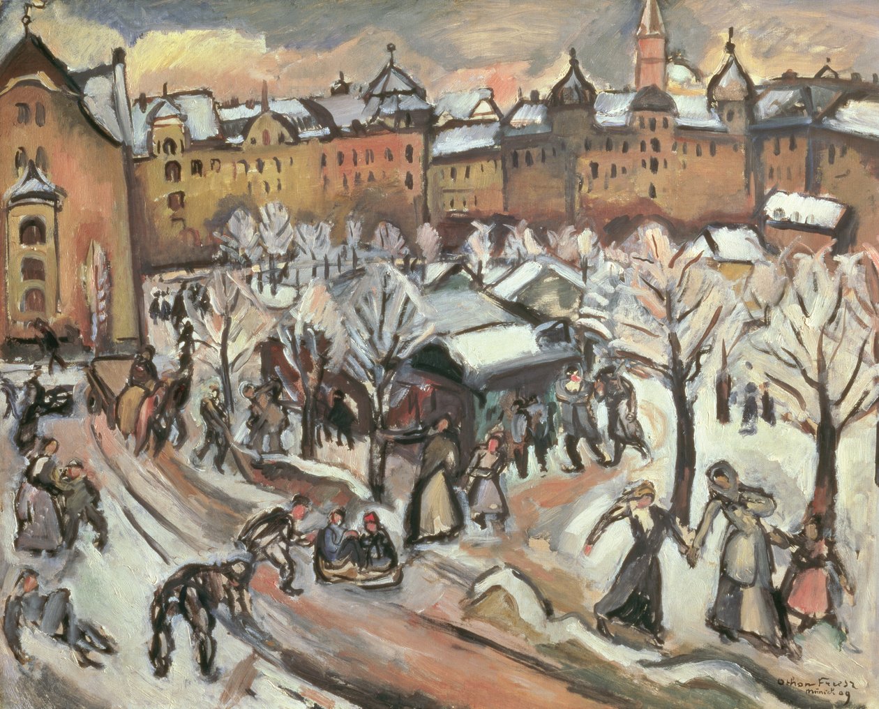Schnee in München von Achille Emile Othon Friesz