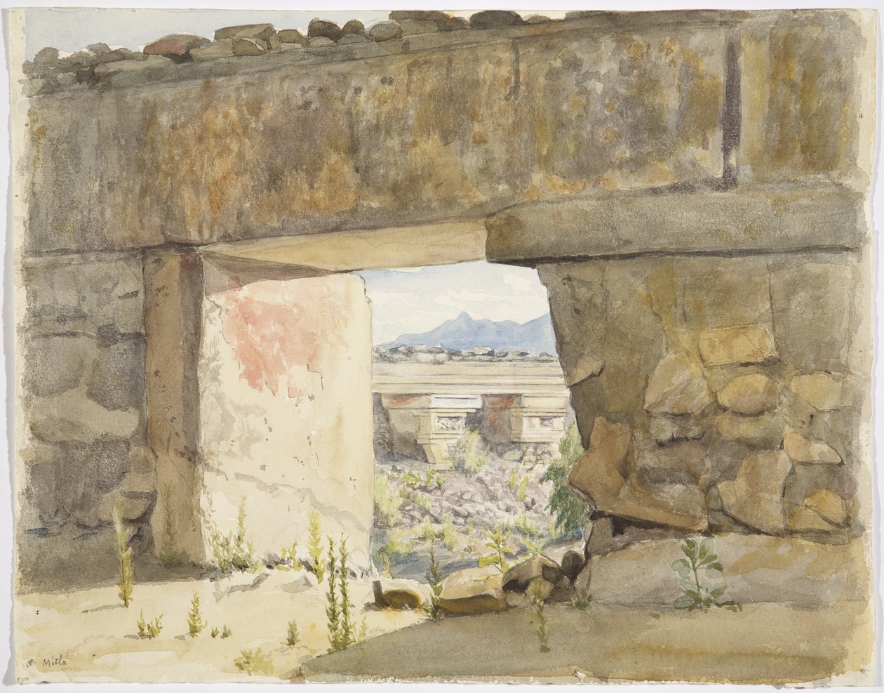 Ruinengebäude in Mitla, Oaxaca von Adela Breton