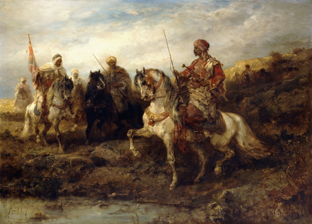 Arabische Krieger zu Pferd von Adolf Schreyer