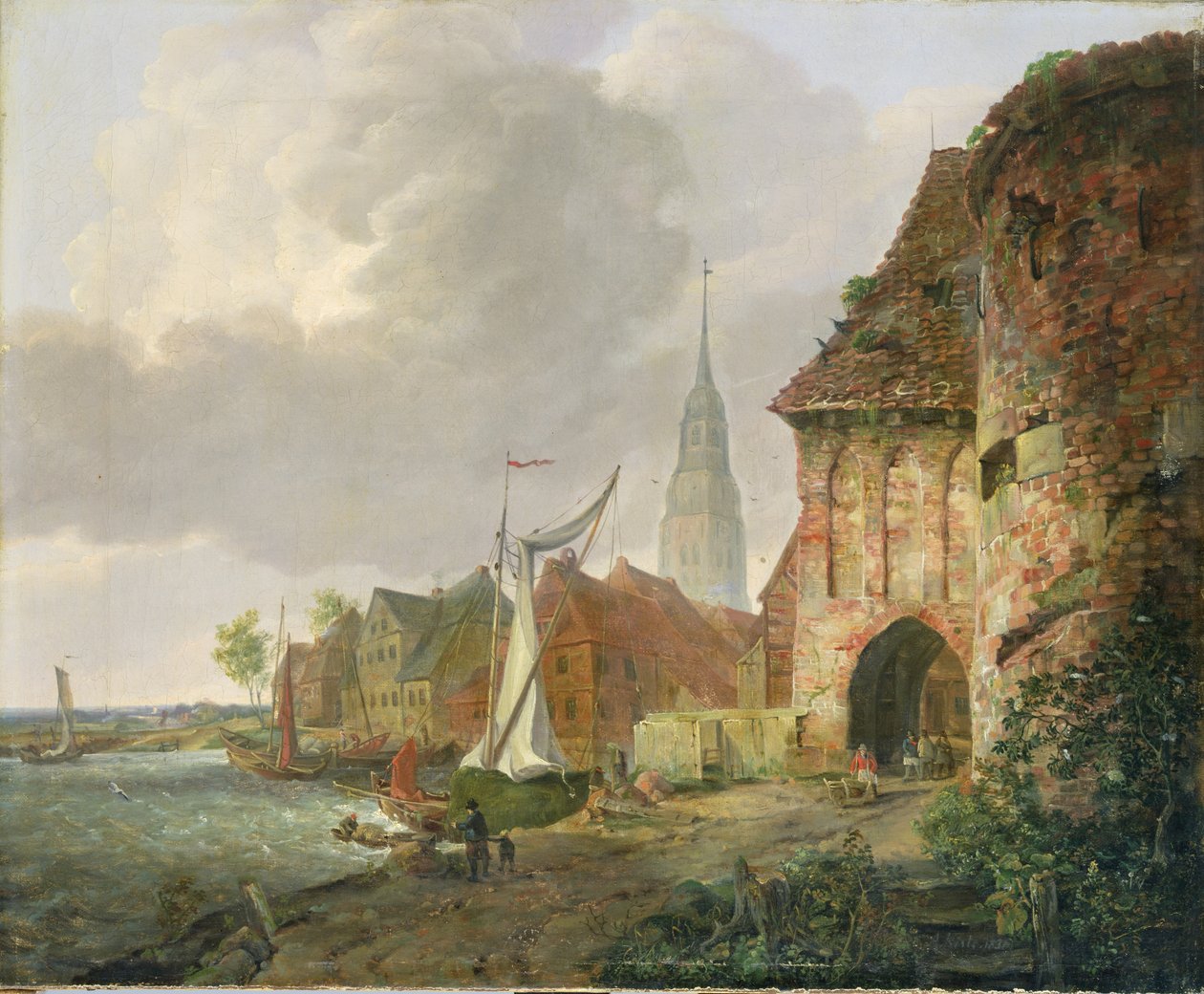 Das Märztor in Buxtehude, 1830 von Adolph Kiste