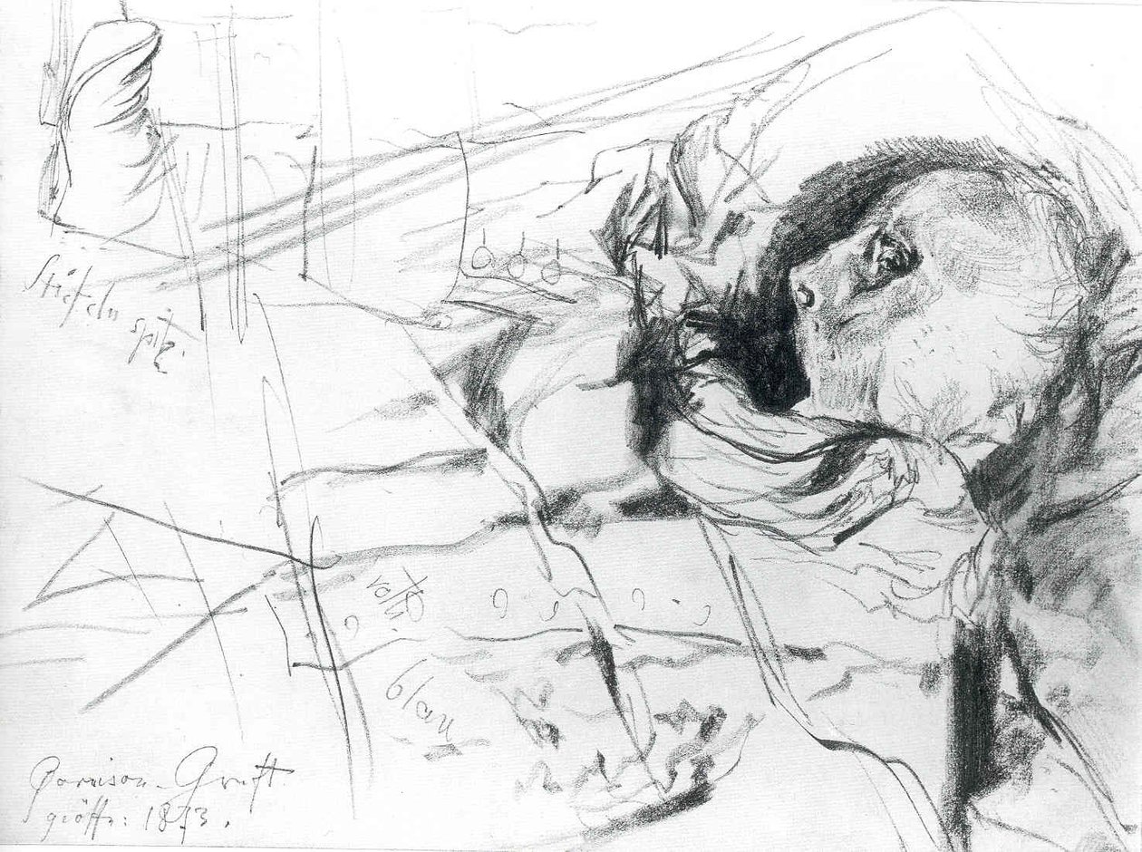 Totenschädel und Stiefel von Adolph Menzel