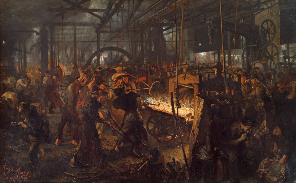 Das Eisenwalzwerk Moderne Zyklopen, 1873-1875 von Adolph Menzel