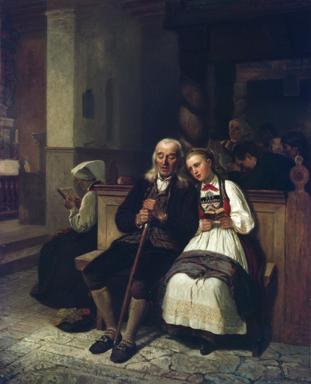 Der Blinde und seine Tochter von Adolph Tidemand