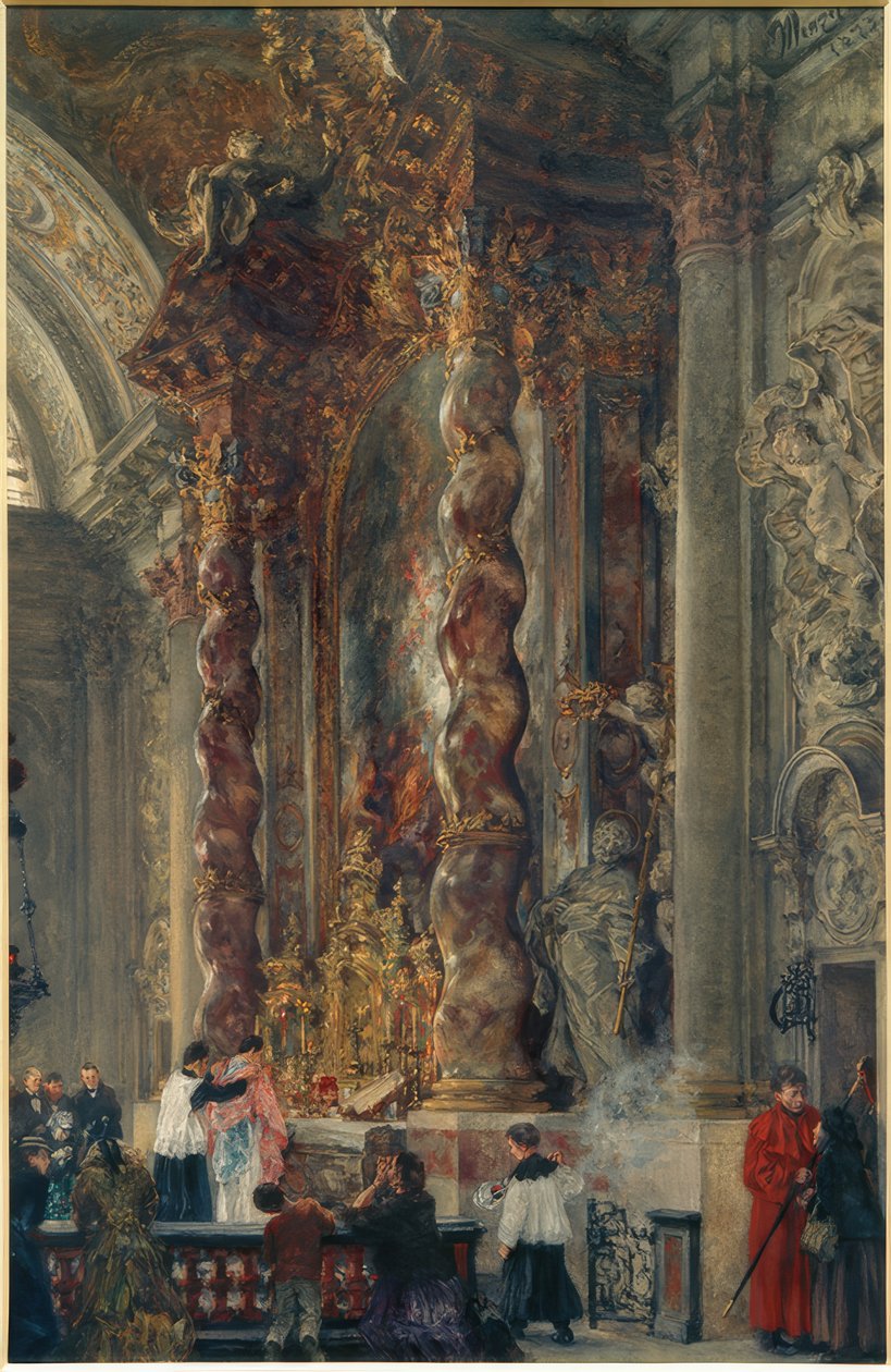 Der Hochaltar der Damenstiftskirche in München von Adolph Menzel