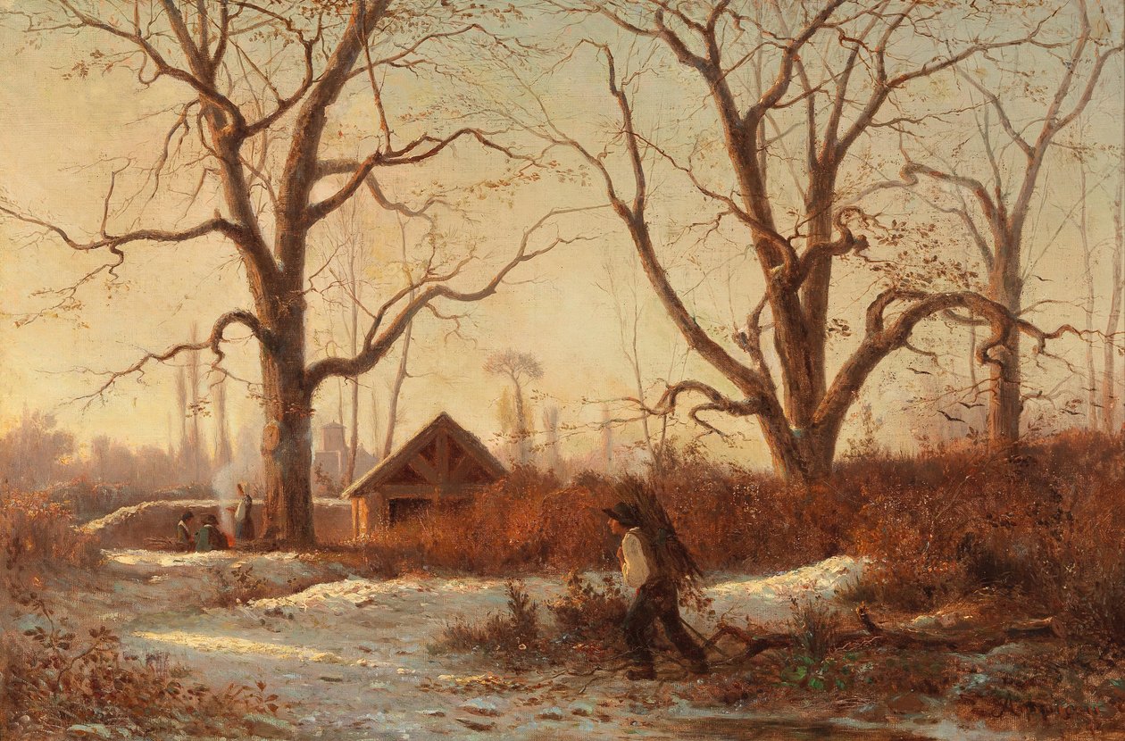Winterlandschaft mit Reisigsammler von Adolphe Appian