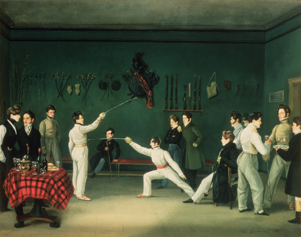 Eine Fechtszene, 1827 von Adolphe Ladurner