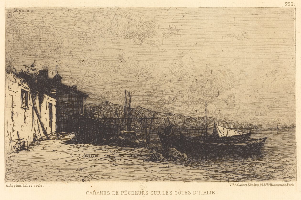 Fischerhütten an den Küsten Italiens von Adolphe Appian