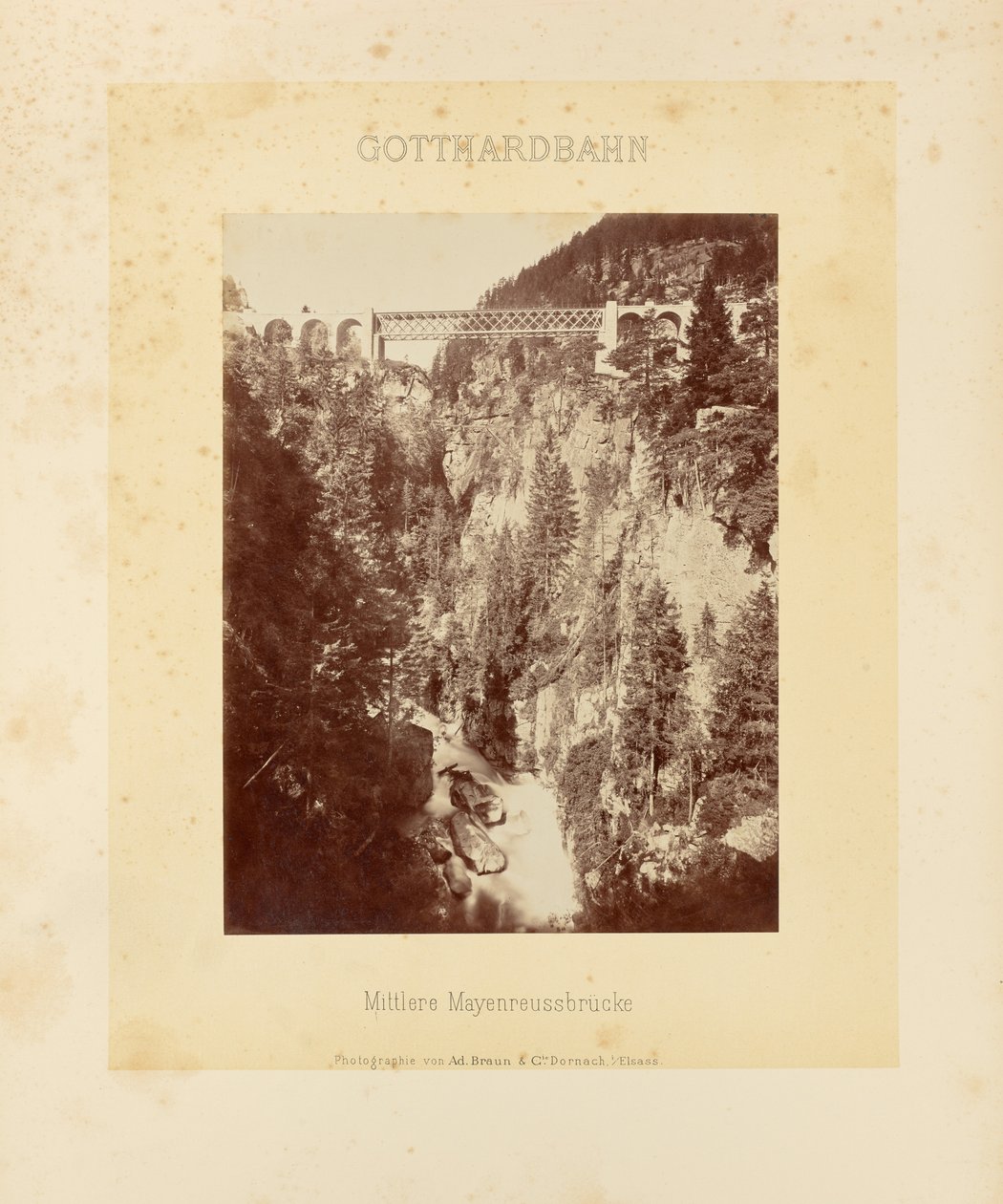 Gotthardbahn: Mittlere Mayenreussbrücke von Adolphe Braun and Cie