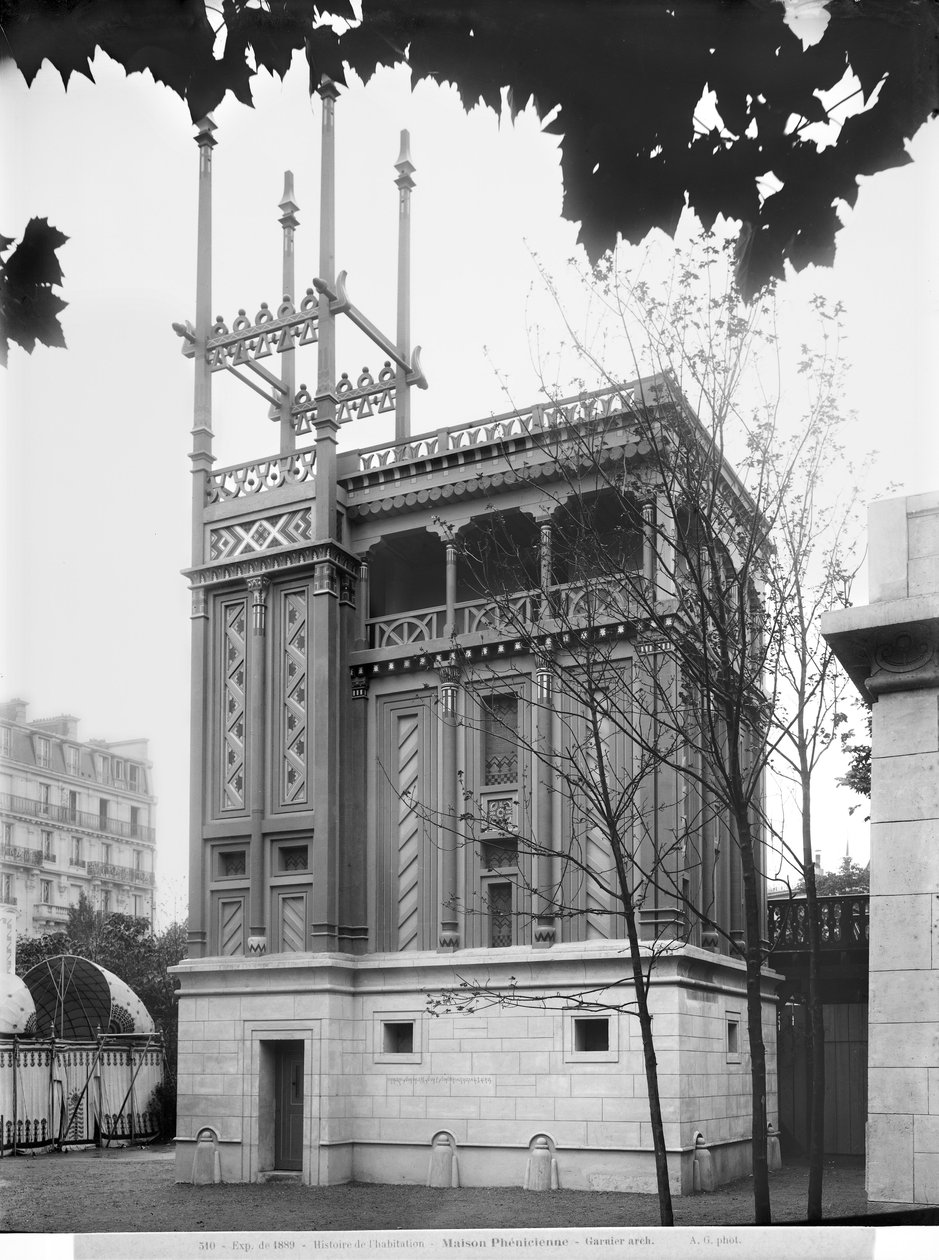 Phönizisches Haus, Weltausstellung, Paris, 1889 von Adolphe Giraudon