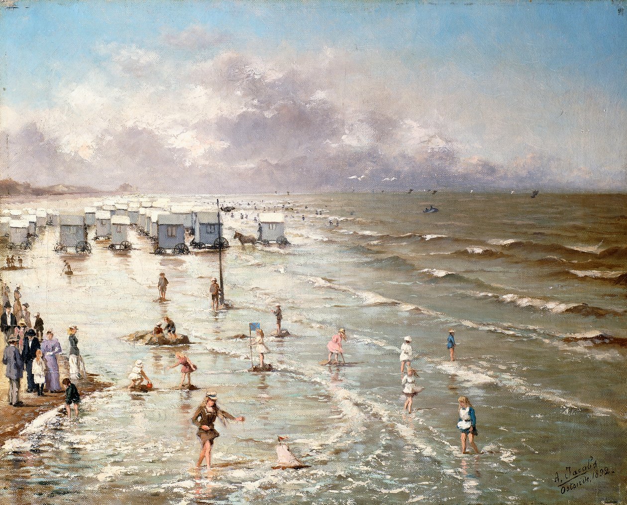 Der Strand von Ostende, 1892 von Adolphe Jacobs