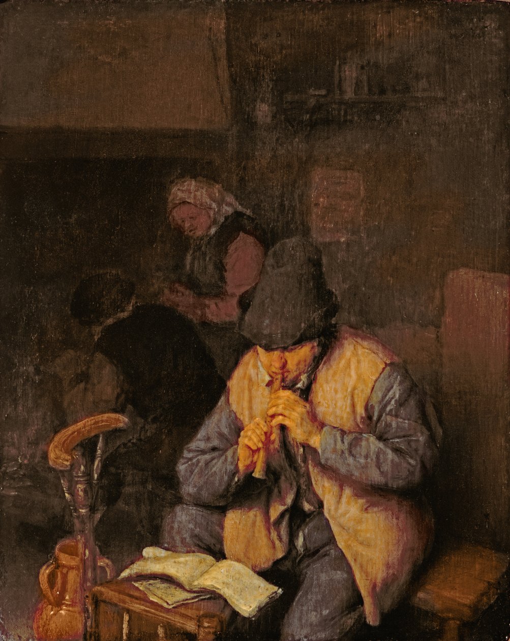 Der Flötenspieler, 17. Jahrhundert von Adriaen Jansz. van Ostade