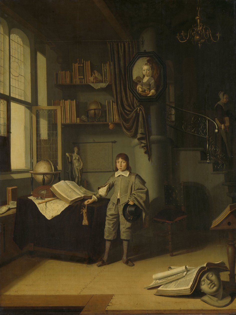 Ein junger Mann in einem Arbeitszimmer von Adriaen van Gaesbeeck