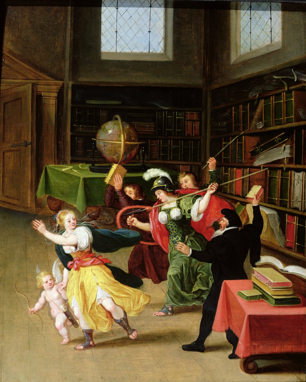 Eine Allegorie der Vernunft, die das Verlangen überwindet von Adriaen van Stalbempt