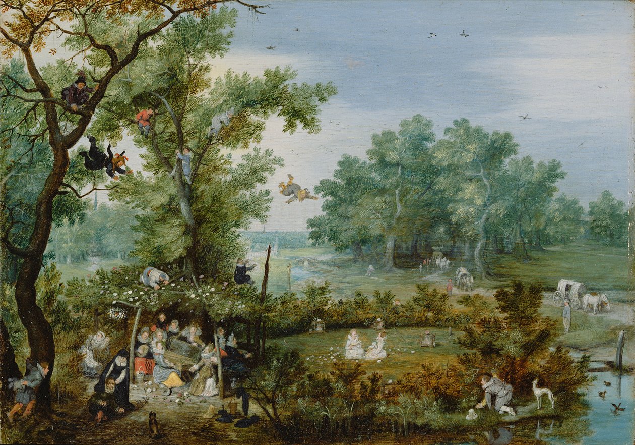 Fröhliche Gesellschaft in einer Laube von Adriaen van de Venne