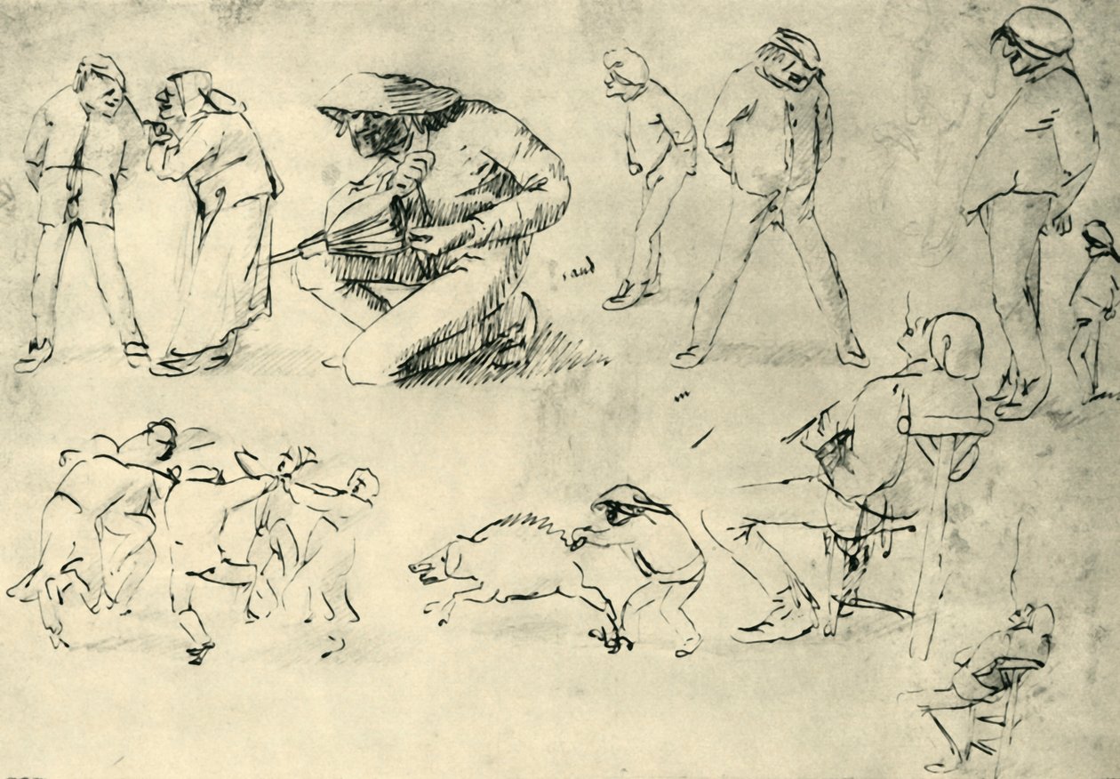 Studien von Figuren, frühes 17. Jahrhundert, 1943 von Adriaen Brouwer