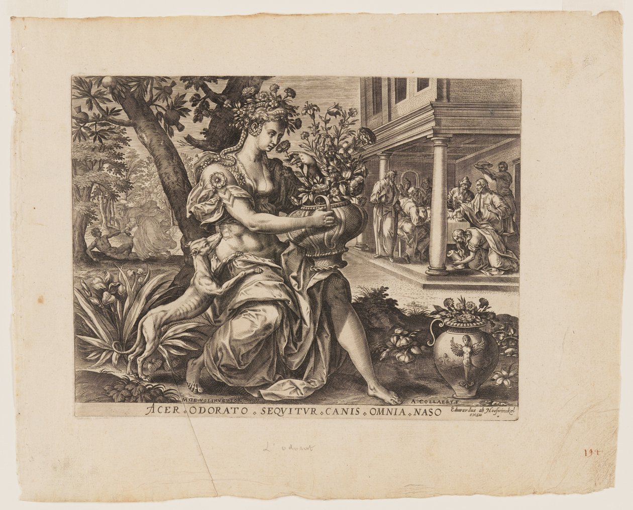 Geruch, aus Die fünf Sinne von Adriaen Collaert