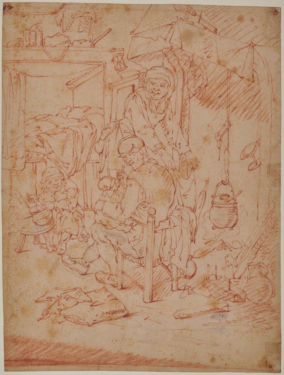 Niederländisches Interieur von Adriaen Jansz. van (attr. to) Ostade