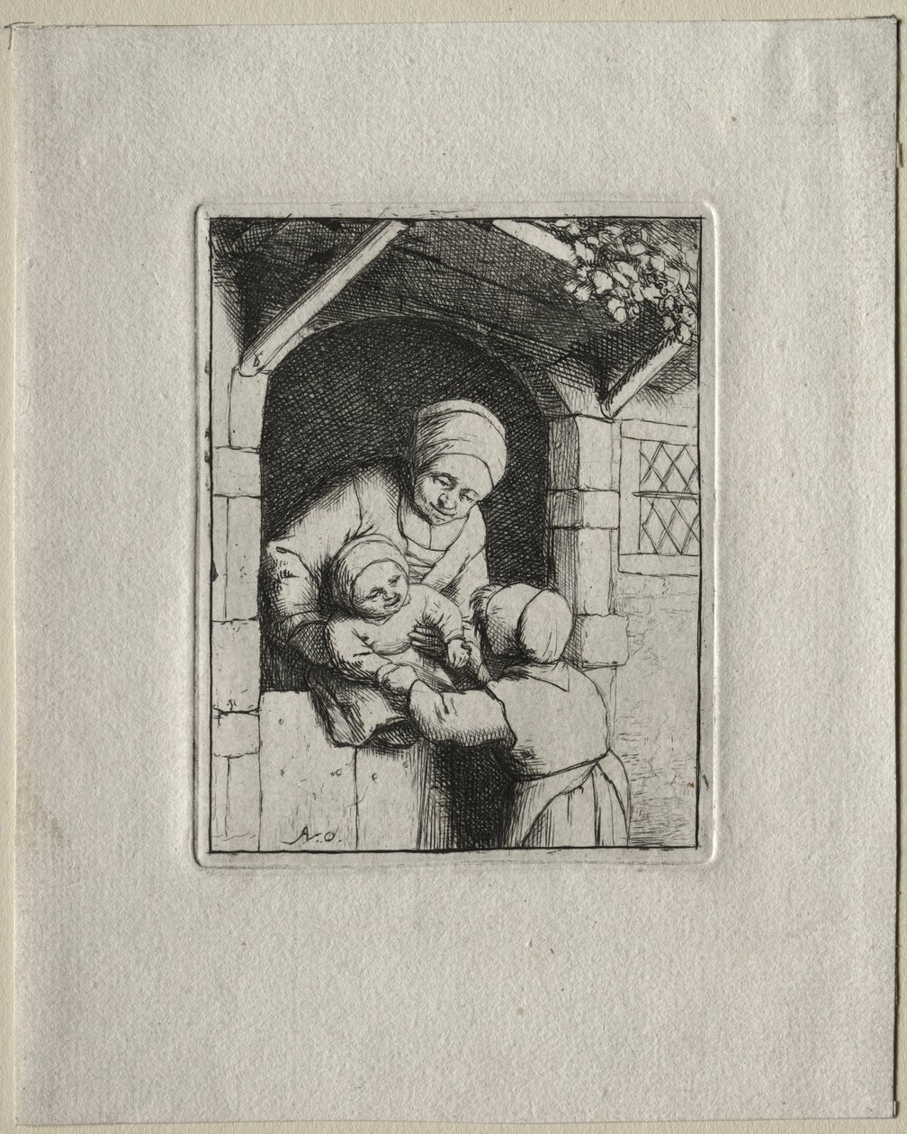 Mutter und zwei Kinder von Adriaen Jansz. van Ostade