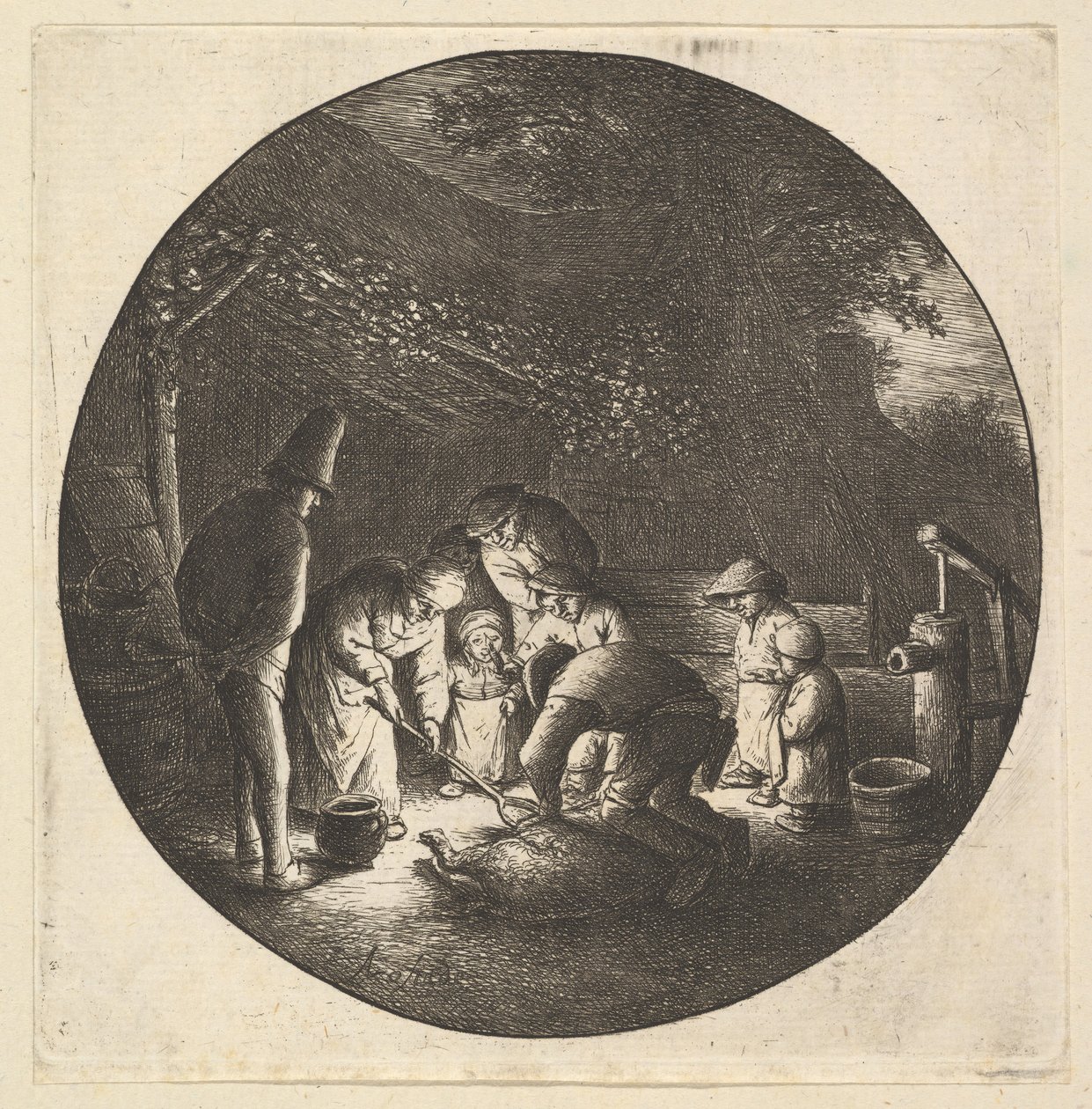 Schweinemetzger, 1610-85 von Adriaen Jansz. van Ostade
