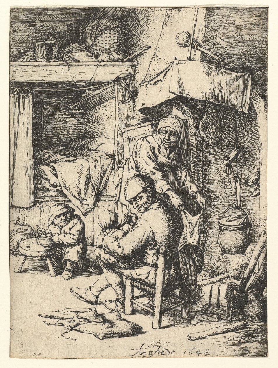 Der Pater Familias, 1648 von Adriaen Jansz. van Ostade