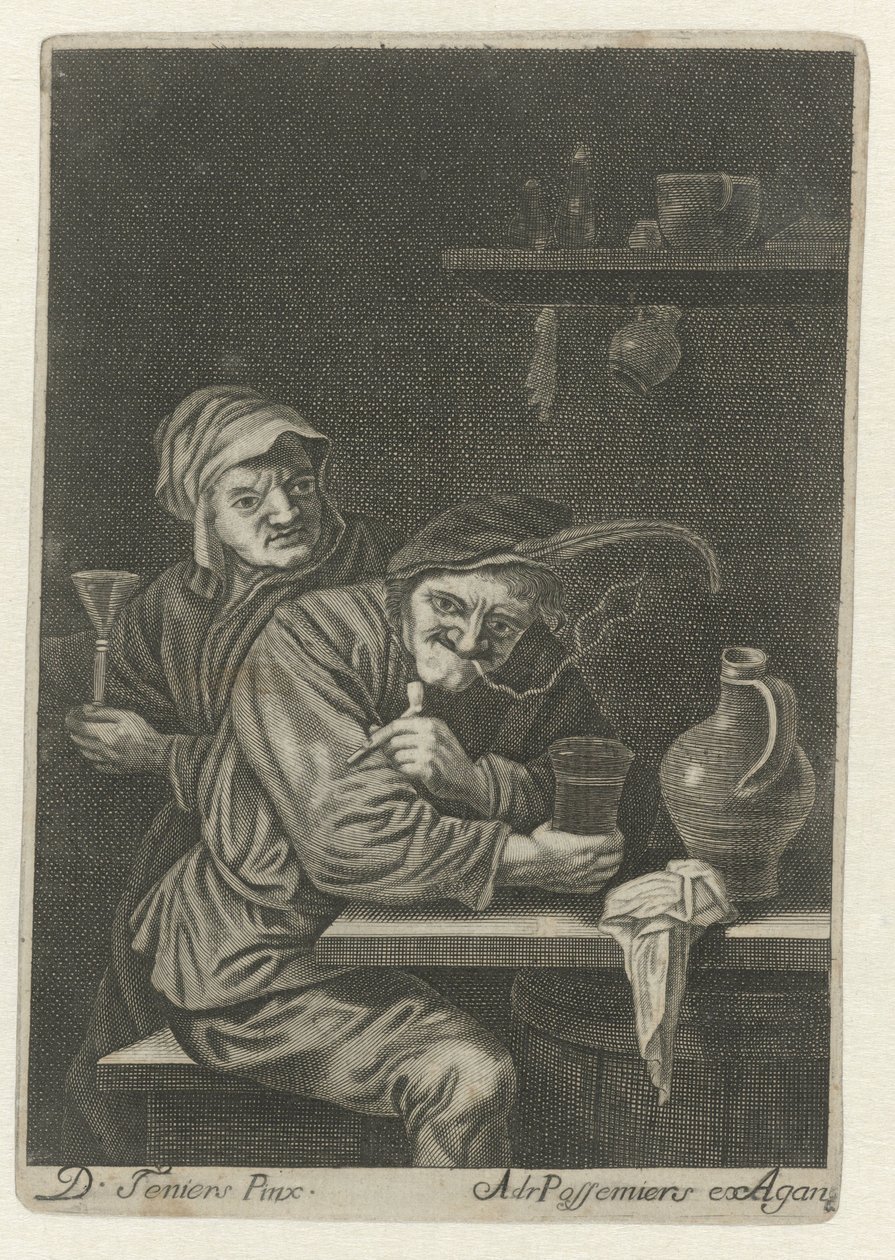 Rauchender Bauer in einer Herberge von Adriaen Possemiers