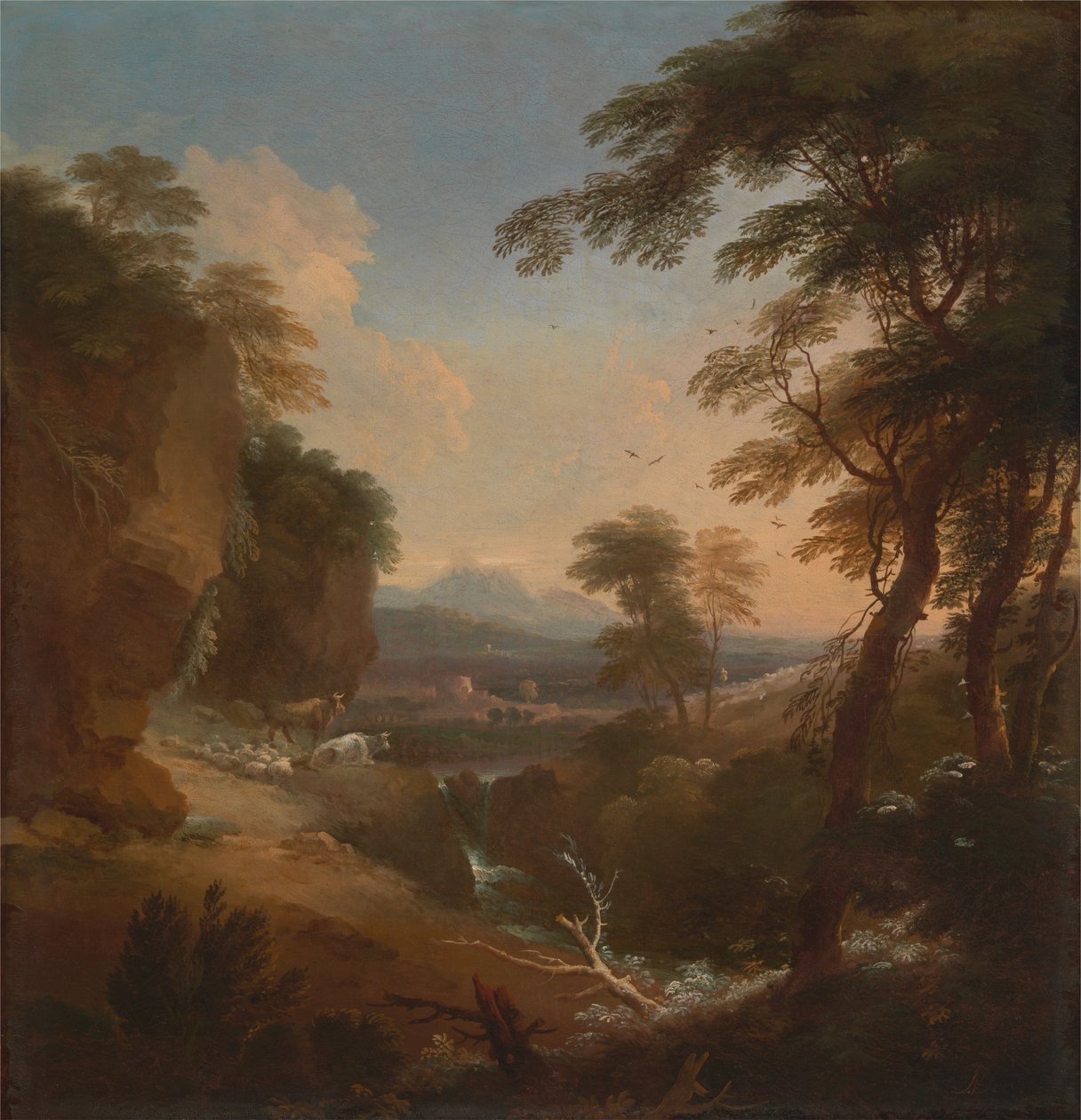 Landschaft mit fernen Bergen von Adriaen van Diest