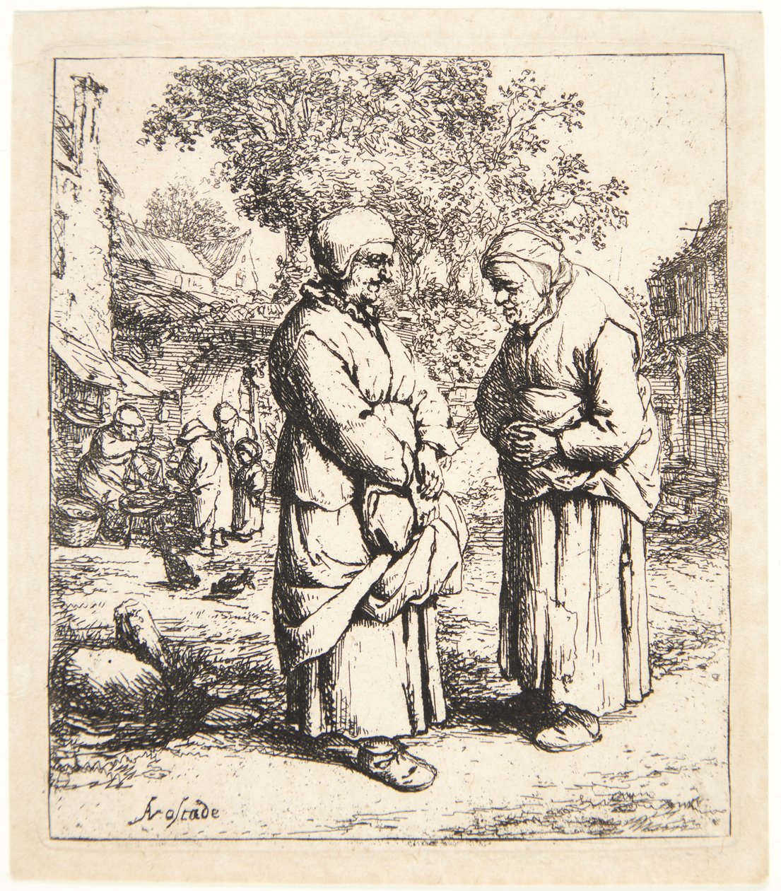 Die zwei Klatschbasen von Adriaen van Ostade
