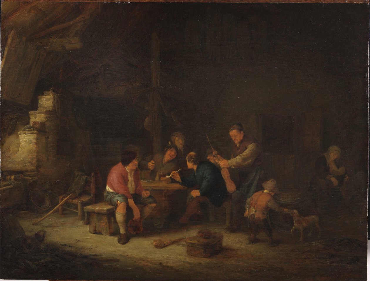 Innenraum mit Bauern von Adriaen Jansz. van Ostade