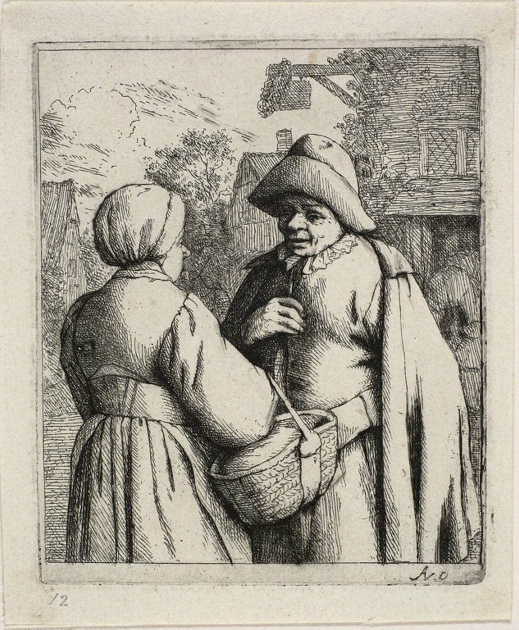 Mann und Frau im Gespräch von Adriaen van Ostade