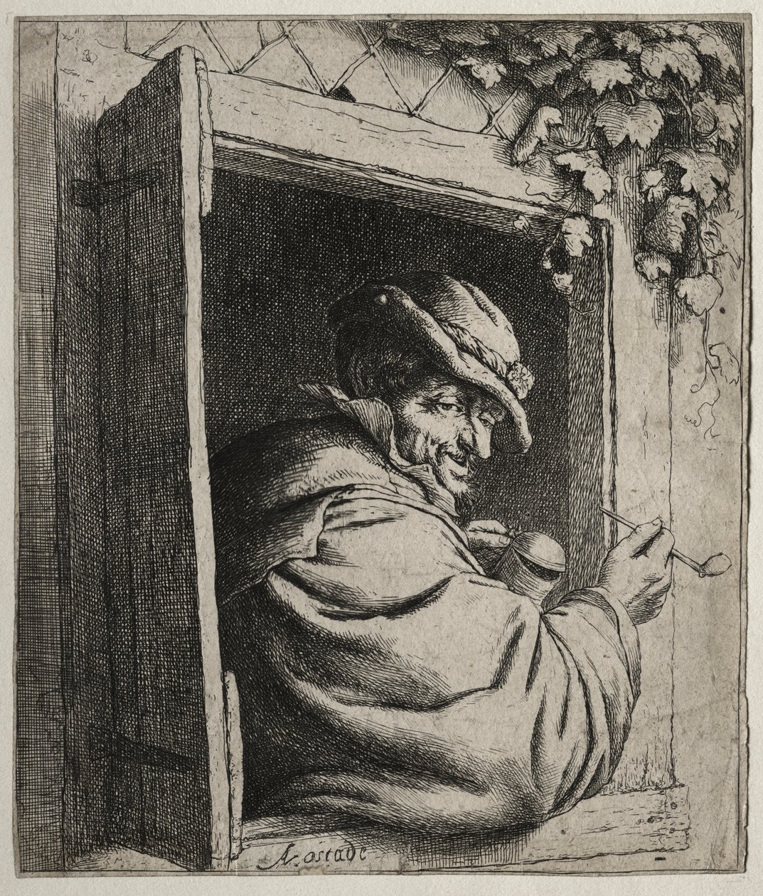 Der Raucher am Fenster von Adriaen van Ostade